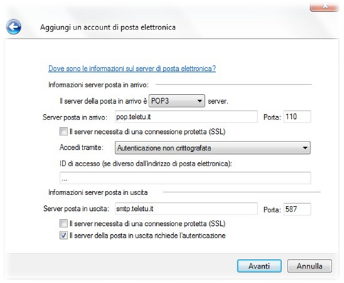 windows live mail non scarica la posta
